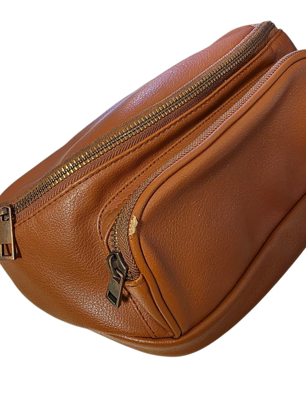 Kibou Premium Vegan Leather Diaper Bag Fanny Pack Brown Waterproof Baby READ